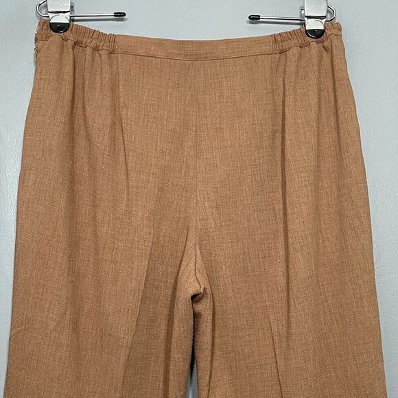 Alfred Dunner Size 12 Camel Tan Wide Leg Trousers Classic Dress Pants Minimalist - Picture 5 of 11
